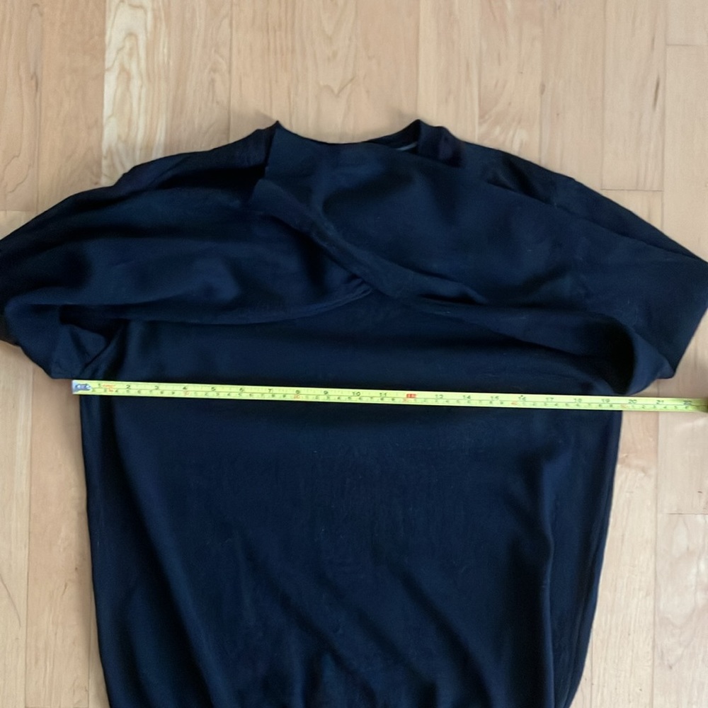 Black 100% merino v-neck sweater Black Brown 1826 small - Picture 3 of 7